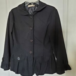 Women's Ruffled Peplum Coat Size Small